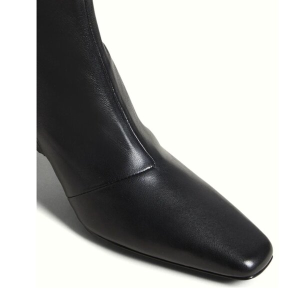 Loeffler Randall Black Lambskin Kitten-Heel Booties Size-6B - Picture 9 of 11